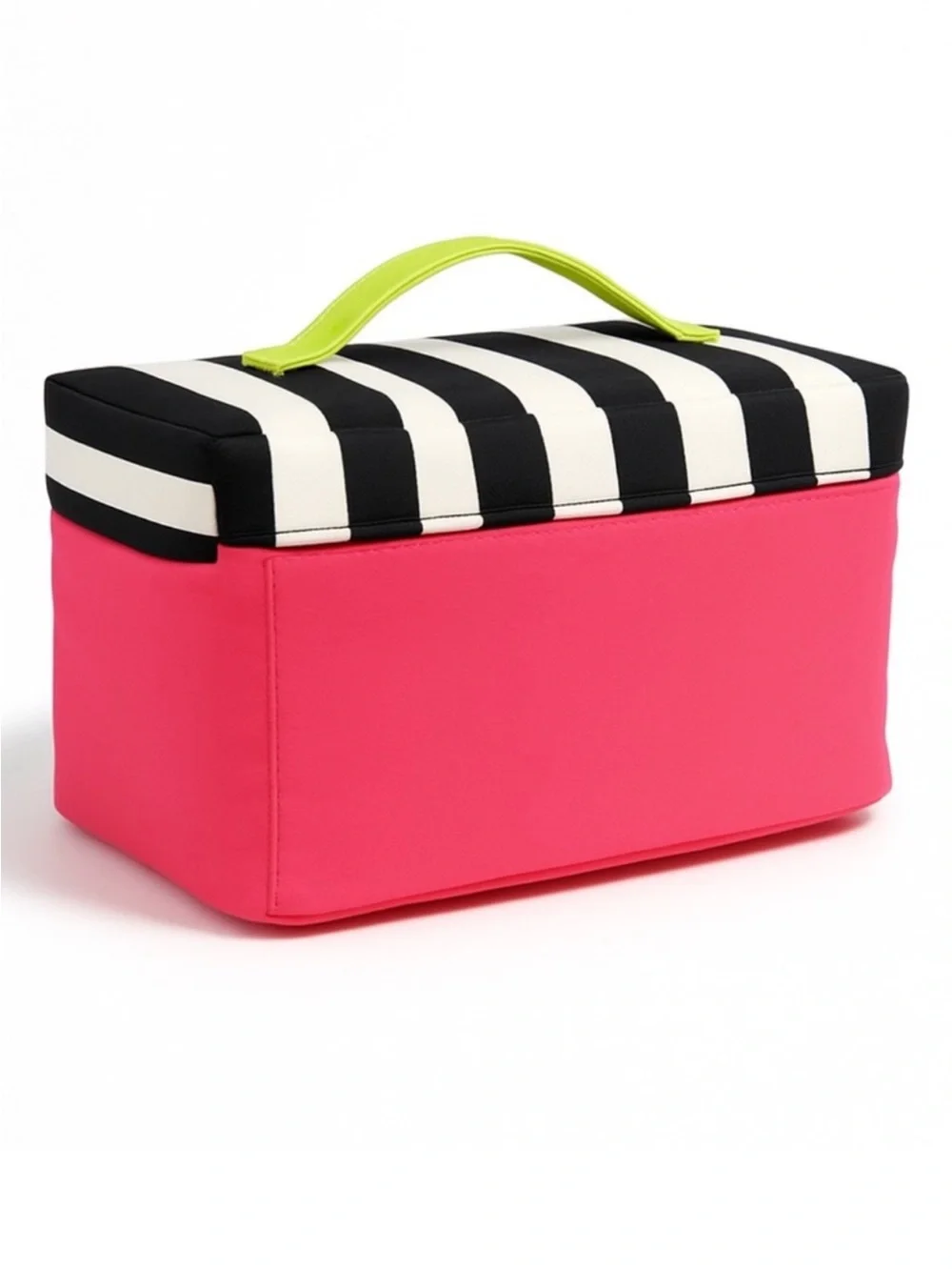 Victoria’s Secret Pink Train Case Makeup Cosmetic Travel Bag Striped Vanity